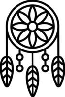 Dream Catcher outline illustration vector