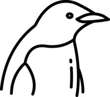 Penguin bird outline illustration vector