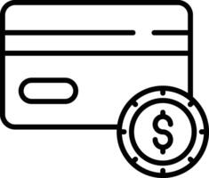 Debit Card outline illustration vector