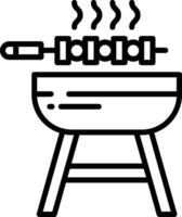 Barbeque outline illustration vector