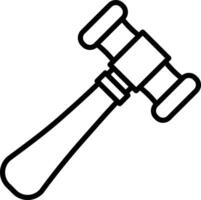 Hammer outline illustration vector