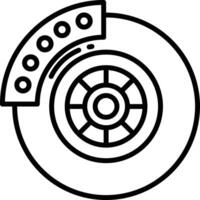 Disk brake outline illustration vector