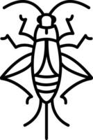 Cricket bug outline illustration vector