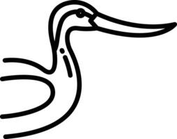 Avocet bird outline illustration vector