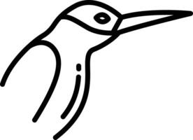 Hummingbird outline illustration vector