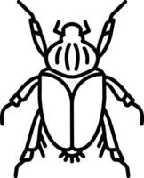Goliath beetle outline illustration vector