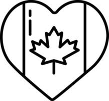 Canadá amor contorno ilustración vector