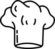 Chef cap outline illustration vector
