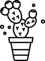 cactus planta contorno ilustración vector