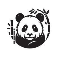 panda illustration design silhouette style vector