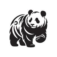 panda illustration design silhouette style vector