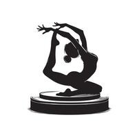 Gymnastics female silhouette illustration set vector