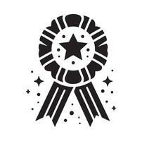 minimal award ribbon badge icon. guarantee or medal thin line. concept of minimal consumer control emblem or assurance vector