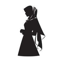 hijab style fashion standing illustration design vector