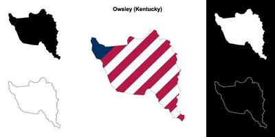 owsley condado, Kentucky contorno mapa conjunto vector