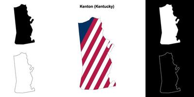 Kenton County, Kentucky outline map set vector
