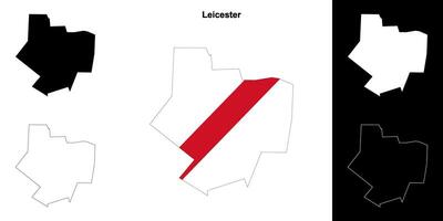 Leicester blanco contorno mapa conjunto vector