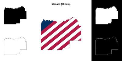 menardo condado, Illinois contorno mapa conjunto vector
