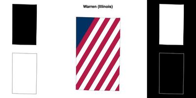 Warren County, Illinois outline map set vector