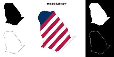 Trimble County, Kentucky outline map set vector