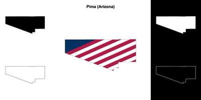 Pima County, Arizona outline map set vector