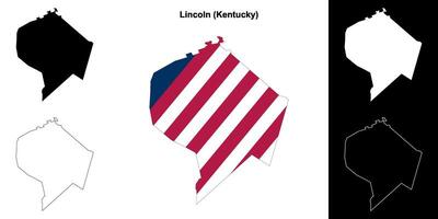Lincoln County, Kentucky outline map set vector