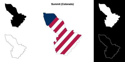 Summit County, Colorado outline map set vector