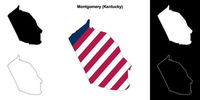 Montgomery County, Kentucky outline map set vector
