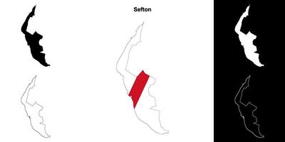 Sefton blank outline map set vector