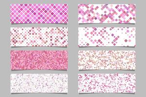 Abstract diagonal square pattern banner background set vector