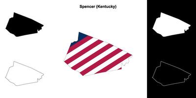 Spencer condado, Kentucky contorno mapa conjunto vector