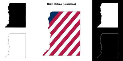 Saint Helena Parish, Louisiana outline map set vector