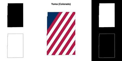 Yuma County, Colorado outline map set vector