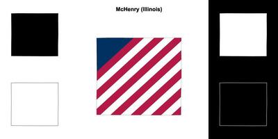 McHenry County, Illinois outline map set vector