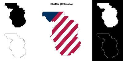 Chaffee County, Colorado outline map set vector