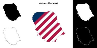 Jackson condado, Kentucky contorno mapa conjunto vector