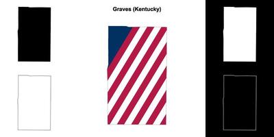 Graves County, Kentucky outline map set vector