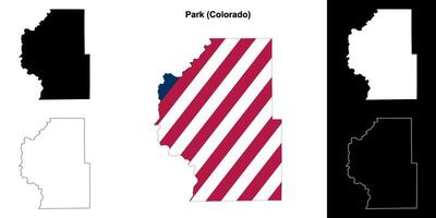 Park County, Colorado outline map set vector