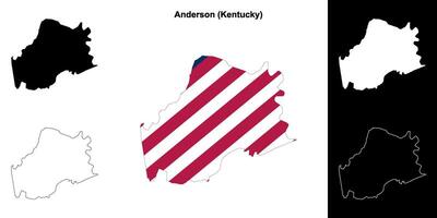 Anderson County, Kentucky outline map set vector