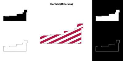 Garfield County, Colorado outline map set vector