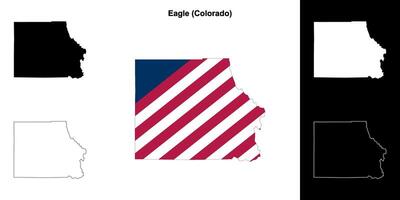 Eagle County, Colorado outline map set vector