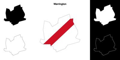 Warrington blanco contorno mapa conjunto vector