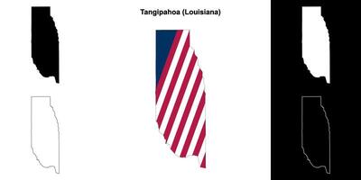 Tangipahoa Parish, Louisiana outline map set vector