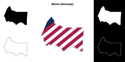 Marion County, Kentucky outline map set vector
