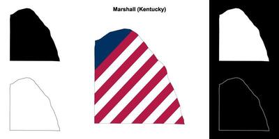 Marshall condado, Kentucky contorno mapa conjunto vector