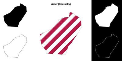 Adair County, Kentucky outline map set vector