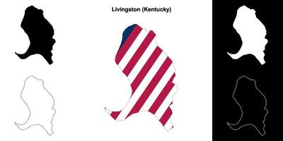 Livingston County, Kentucky outline map set vector