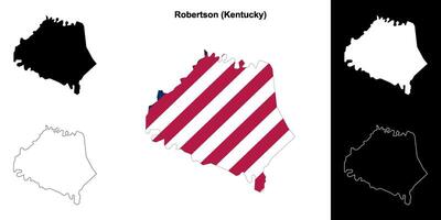 Robertson County, Kentucky outline map set vector