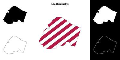 Lee County, Kentucky outline map set vector