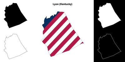 Lyon County, Kentucky outline map set vector